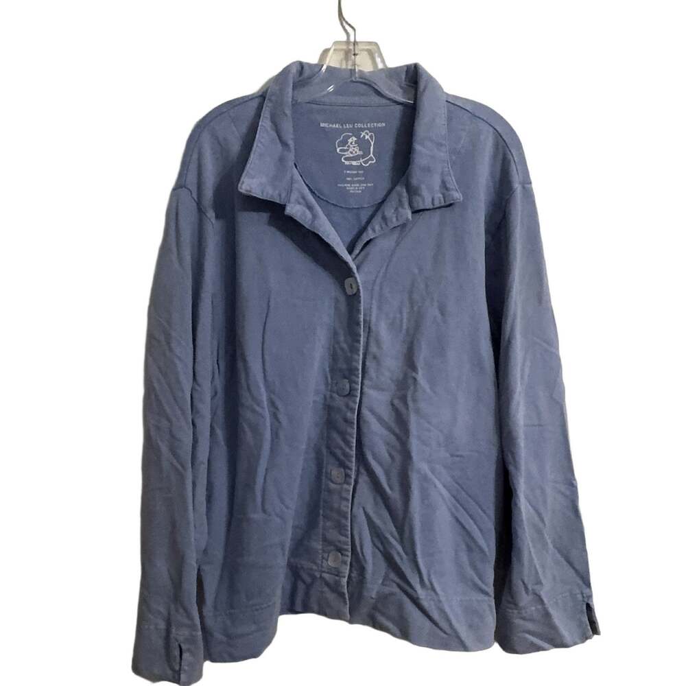 Michael Leu Collection Sz XL Blue Long Sleeve LagenLook Comfy Weekend Lounge